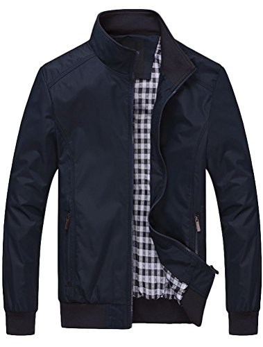 FTCayanz Herren Bomberjacke Übergangsjacke mit Stehkragen Jacke Kurz Mantel für Business Freizeit Dunkelblau M FTCayanz Herren Bomberjacke Übergangsjacke mit Stehkragen Jacke Kurz Mantel für Business Freizeit Dunkelblau M von FTCayanz