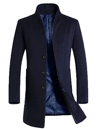 FTCayanz Herren Mantel Business Wollmantel Warm Wintermantel Lange Jacken Dunkelblau XL FTCayanz Herren Mantel Business Wollmantel Warm Wintermantel Lange Jacken Dunkelblau XL von FTCayanz
