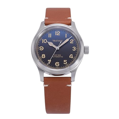 FTEOXLC Vintage Hommage Field Herrenuhren NH38 Automatik Mechanisch Saphirglas Edelstahl Sport Armbanduhren, V 1 von FTEOXLC