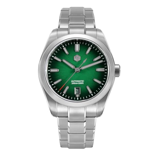San Martin 39 SN0144 9015 Automatikuhr mit violettem Zifferblatt, Edelstahlband, 100,6 m wasserdichte Uhr, V 4, Casual San Martin 39 SN0144 9015 Automatikuhr mit violettem Zifferblatt, Edelstahlband, 100,6 m wasserdichte Uhr, V 4, Casual von FTEOXLC