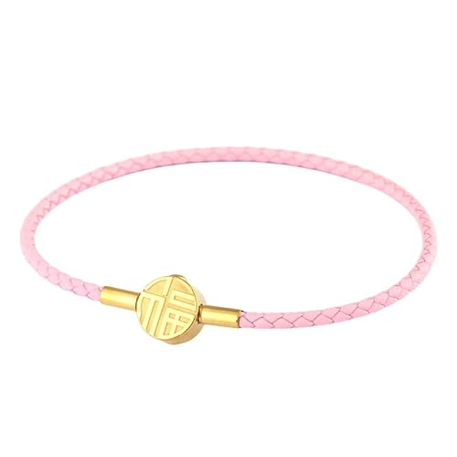 FTPZTINX Leder Armband Herr,Handgewebtes Modisches 2,5 Mm Geflochtenes Echtlederarmband, Schlichtes Leder Damen Schmuck Mit Hartgoldperlen Hellrosa FTPZTINX Leder Armband Herr,Handgewebtes Modisches 2,5 Mm Geflochtenes Echtlederarmband, Schlichtes Leder Damen Schmuck Mit Hartgoldperlen Hellrosa von FTPZTINX