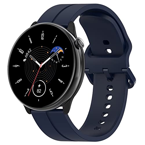 FTRONGRT 20mm Uhrenarmband Kompatibel mit Amazfit GTS 2 Mini, Weiches Silikonarmband, Ersatzarmband für Amazfit GTS 2 Mini.-Navy Blau von FTRONGRT