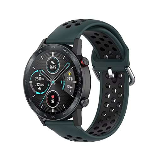 FTRONGRT 22mm Uhrenarmband Kompatibel mit Mibro Watch X1, Weiches Silikonarmband, Ersatzarmband für Mibro Watch X1 - (Olivgrün Schwarz) von FTRONGRT