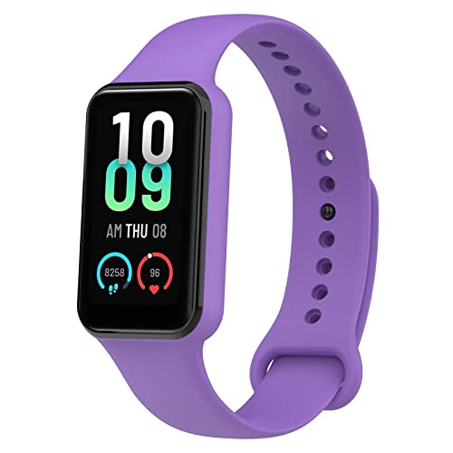 FTRONGRT Uhrenarmband Kompatibel mit Amazfit Band 7, Weiches Silikonarmband, Ersatzarmband für Amazfit Band 7 - Violett von FTRONGRT