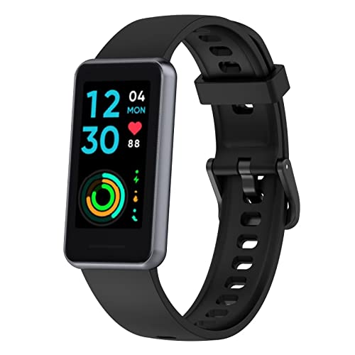 FTRONGRT Uhrenarmband Kompatibel mit Realme Band 2, Weiches Silikonarmband, Ersatzarmband für Realme Band 2.Schwarz von FTRONGRT