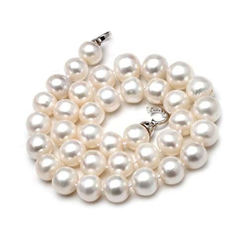 FTTAODFY 12-13mm runde natürliche Süßwasser-große Perlenkette Frauen, ethnische gute Glanz-Perlen-Korn-Halsketten-Mutter-Geschenk-Jahrestag erfüllen (Size : 6 3/4) von FTTAODFY