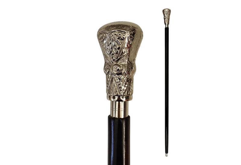 FTWdesign Frackstock Artdeco-Stil Spazierstock aus Holz mit silbernem Griff aus Metall von FTWdesign