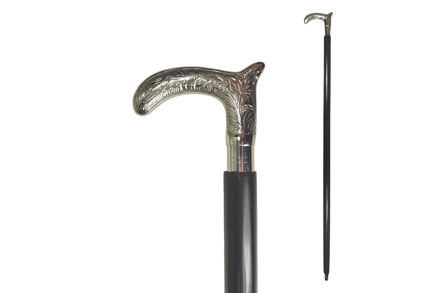 FTWdesign Frackstock Klassischer Spazierstock aus Holz mit graviertem Griff aus Metall von FTWdesign