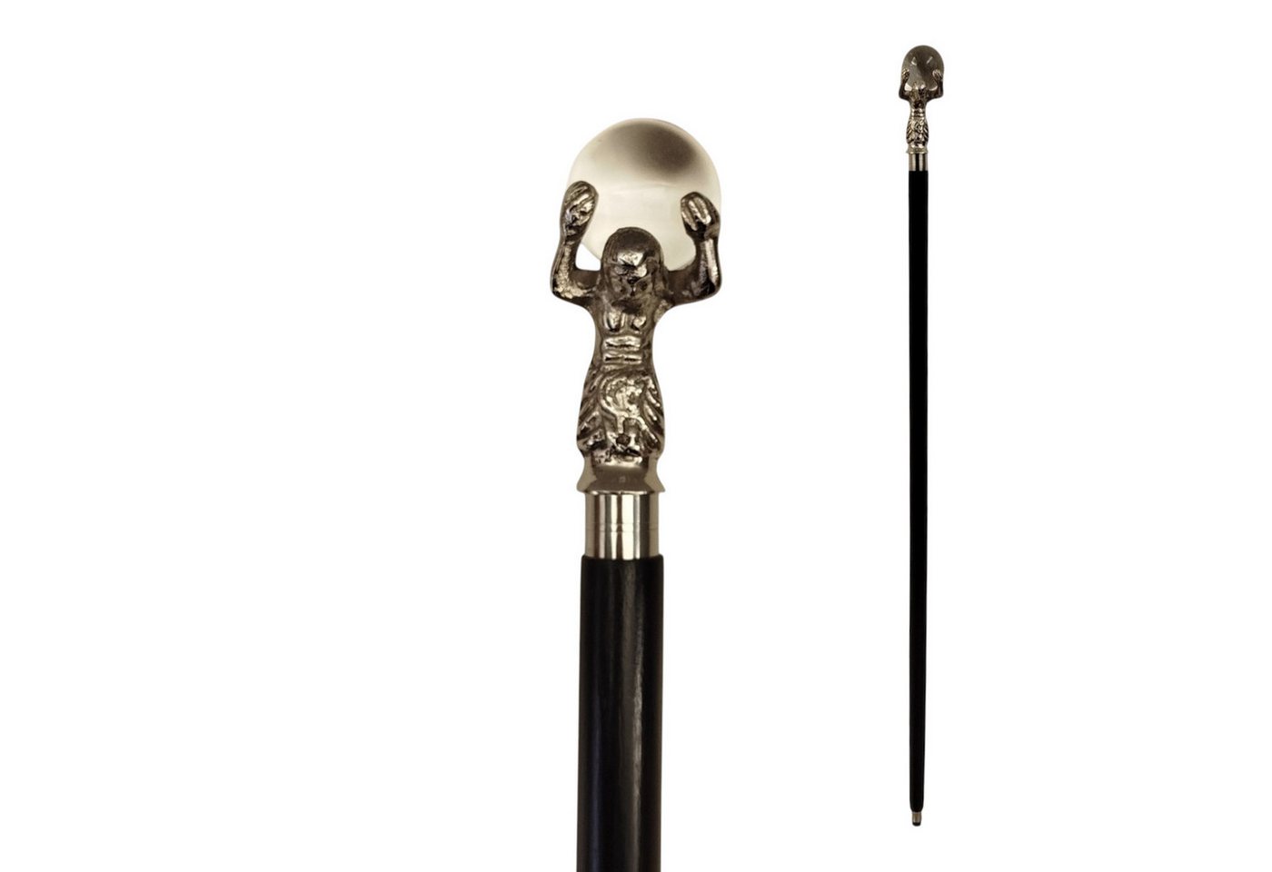 FTWdesign Frackstock Last der Welt Spazierstock aus Holz mit silbernem Griff aus Metall von FTWdesign