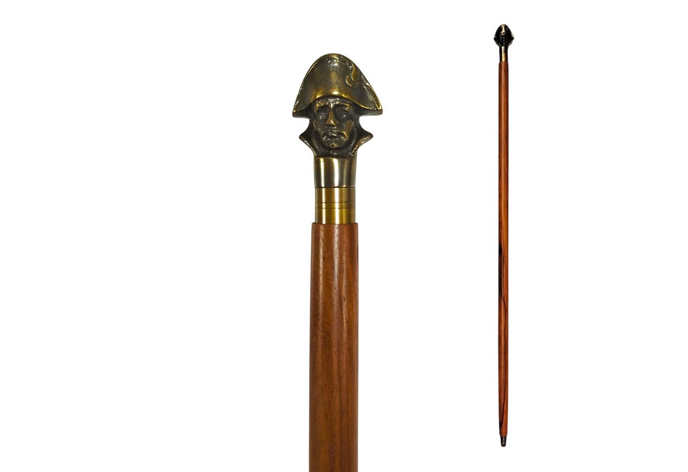 FTWdesign Frackstock Napoleon Bonaparte Spazierstock aus Holz mit goldenem Griff aus Metall von FTWdesign