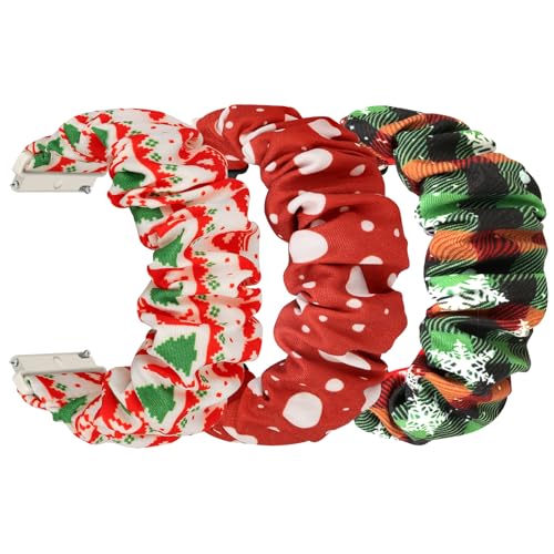 FTYQUEE Scrunchies-Uhrenarmbänder, kompatibel mit 16 mm, 18 mm, 19 mm, 20 mm, 22 mm, Schnellverschluss-Ersatzarmband, dehnbare Bänder für Männer und Frauen (19 mm, groß) von FTYQUEE