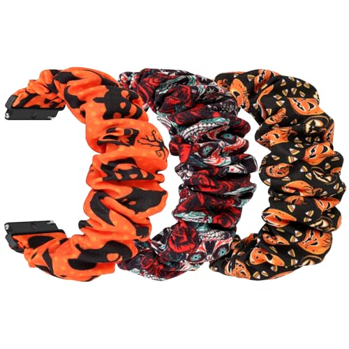 FTYQUEE Scrunchies-Uhrenarmbänder, kompatibel mit 16 mm, 18 mm, 19 mm, 20 mm, 22 mm, Schnellverschluss-Ersatzarmband, dehnbare Bänder für Männer und Frauen (19 mm, groß) von FTYQUEE
