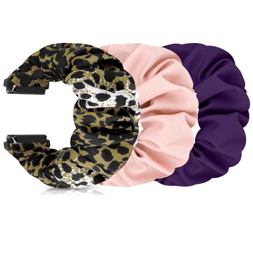 FTYQUEE Scrunchies-Uhrenarmbänder, kompatibel mit 16 mm, 18 mm, 19 mm, 20 mm, 22 mm, Schnellverschluss-Ersatzarmband, dehnbare Bänder für Männer und Frauen (19 mm, groß) von FTYQUEE