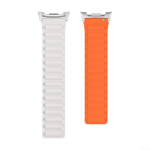 FUANA Magnetverschluss-Armband aus Silikon für Samsung Watch 8/8 Classic, Ersatz-Uhrenarmband, Starlight Orange, Hergestellt aus hochwertigem Silikon, ist das Band nicht nur weich und angenehm auf der FUANA Magnetverschluss-Armband aus Silikon für Samsung Watch 8/8 Classic, Ersatz-Uhrenarmband, Starlight Orange, Hergestellt aus hochwertigem Silikon, ist das Band nicht nur weich und angenehm auf der von FUANA
