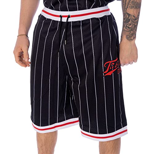 FUBU Varsity Pinstriped Mesh Short Herren Black red White L von FUBU