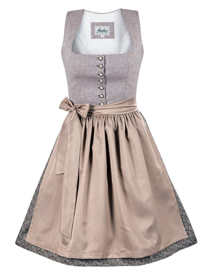 Trachten24.de Dirndl Midi Dirndl Ursel beige (2-tlg) Rockteil 65cm von Trachten24.de