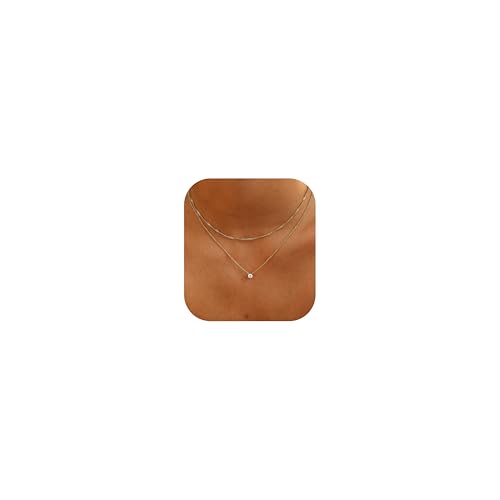 FUCJOEE Elegante vergoldete CZ-Halsreif, 14 Karat vergoldet, 41,9 cm, zierliche, mehrlagige Halskette für Damen FUCJOEE Elegante vergoldete CZ-Halsreif, 14 Karat vergoldet, 41,9 cm, zierliche, mehrlagige Halskette für Damen von FUCJOEE