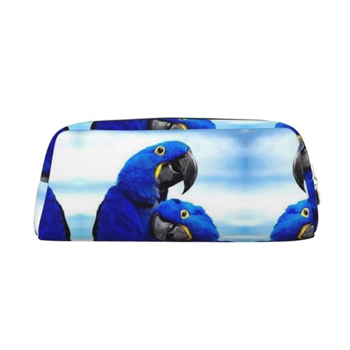 FUFIZU Blauer Papagei umarmt Druck-Bleistiftbeutel, PVC, Unisex, Kosmetiktasche, kleine Schmuckaufbewahrungstasche, silber, Einheitsgröße, Kindergepäck von FUFIZU