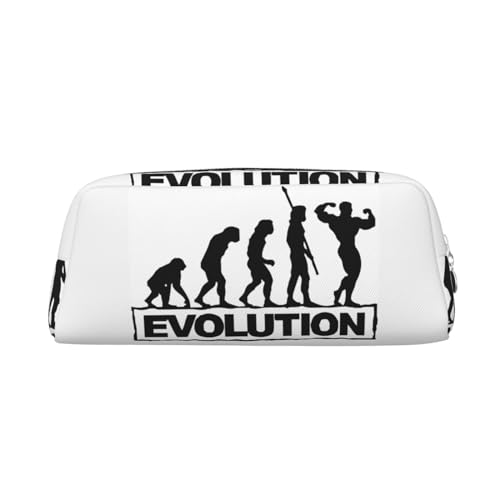 FUFIZU Bodybuilding Evolution Print Bleistifttasche, PVC Unisex Federmäppchen Kosmetiktasche Kleine Schmuck-Aufbewahrungstasche, silber, Einheitsgröße, Kindergepäck von FUFIZU