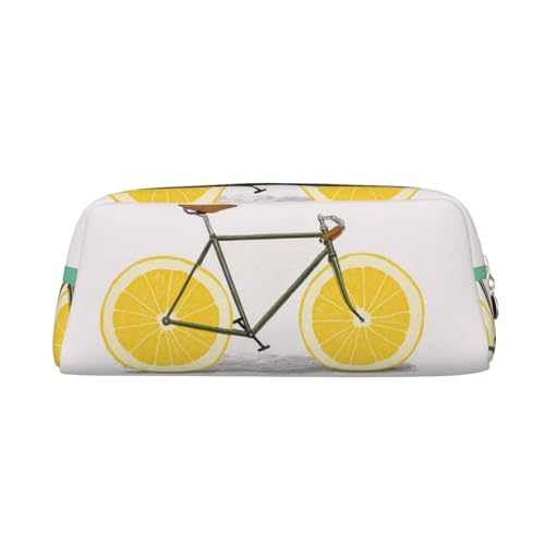 FUFIZU Federmäppchen, PVC, Unisex, mit Fahrrad-Druck, Kosmetiktasche, kleine Schmuckaufbewahrungstasche, Orange, gold, Einheitsgröße, Kindergepäck von FUFIZU