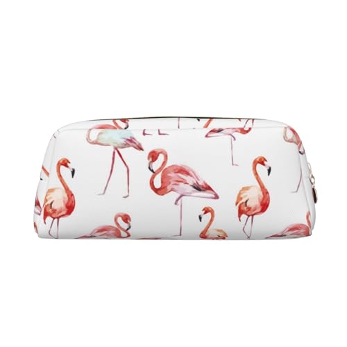 FUFIZU Federmäppchen mit Flamingo-Druck, PVC, Unisex, Kosmetiktasche, kleine Schmuck-Aufbewahrungstasche, gold, Einheitsgröße, Kindergepäck von FUFIZU