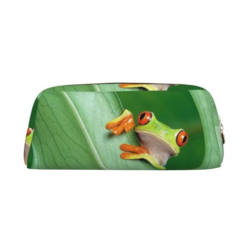 FUFIZU Federmäppchen mit Frosch-Motiv, PVC, Unisex, Kosmetiktasche, kleine Schmuckaufbewahrungstasche, gold, Einheitsgröße, Kindergepäck von FUFIZU