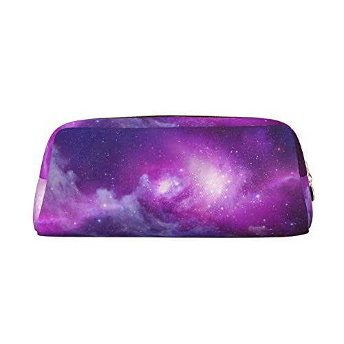 FUFIZU Federmäppchen mit Galaxie-Druck, PVC, Unisex, Kosmetiktasche, kleine Schmuckaufbewahrungstasche, Violett und Blau, gold, Einheitsgröße, Kindergepäck von FUFIZU