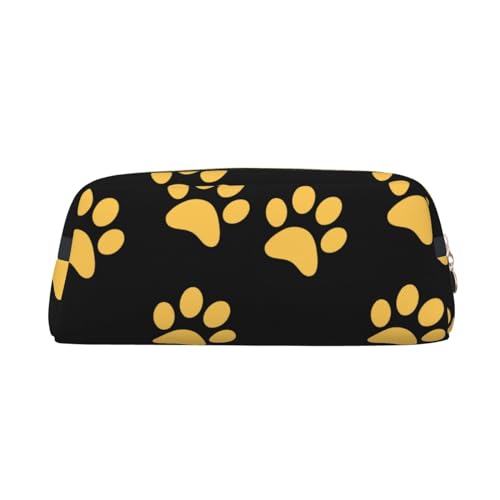 FUFIZU Federmäppchen mit Hundepfotenabdruck, PVC, Unisex, Kosmetiktasche, kleine Schmuckaufbewahrungstasche, goldfarben, gold, Einheitsgröße, Kindergepäck von FUFIZU