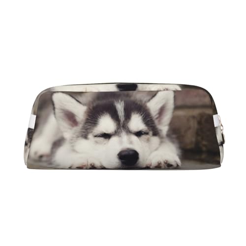 FUFIZU Federmäppchen mit Husky-Motiv, PVC, Unisex, Kosmetiktasche, kleine Schmuckaufbewahrungstasche, gold, Einheitsgröße, Kindergepäck von FUFIZU