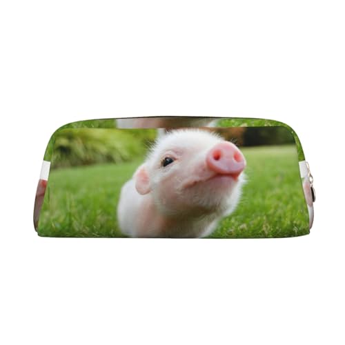 FUFIZU Federmäppchen mit frechem Schweine-Druck, PVC, Unisex, Kosmetiktasche, kleine Schmuckaufbewahrungstasche, gold, Einheitsgröße, Kindergepäck von FUFIZU