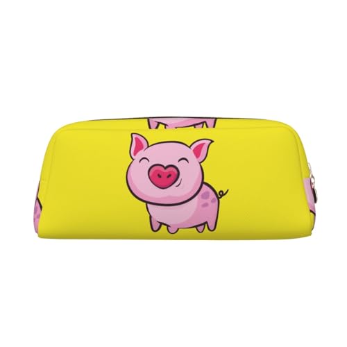 FUFIZU Federmäppchen mit rosa Schweine-Motiv, PVC, Unisex, Kosmetiktasche, kleine Schmuckaufbewahrungstasche, gold, Einheitsgröße, Kindergepäck von FUFIZU