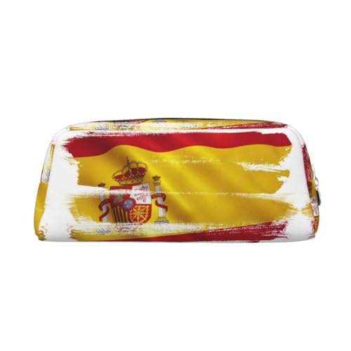 FUFIZU Federmäppchen mit spanischer Flagge, PVC, Unisex, Kosmetiktasche, kleine Schmuckaufbewahrungstasche, silber, Einheitsgröße, Kindergepäck von FUFIZU