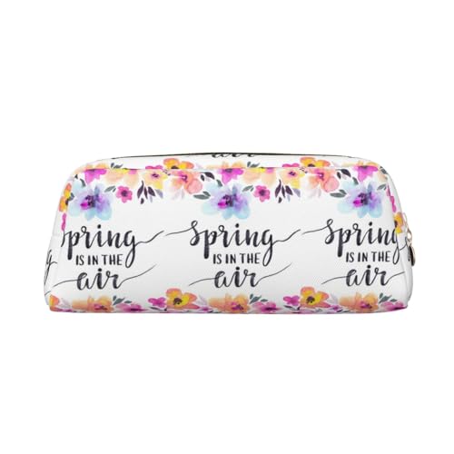 FUFIZU Federmappe mit Aufdruck "Spring is in the Air", PVC, Unisex, Kosmetiktasche, kleine Schmuck-Aufbewahrungstasche, gold, Einheitsgröße, Kindergepäck von FUFIZU