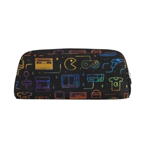 FUFIZU Game Video Gaming Muster Druck Bleistift Tasche, PVC Unisex Federmäppchen Kosmetiktasche Kleine Schmuck Aufbewahrungstasche, silber, Einheitsgröße, Kindergepäck von FUFIZU