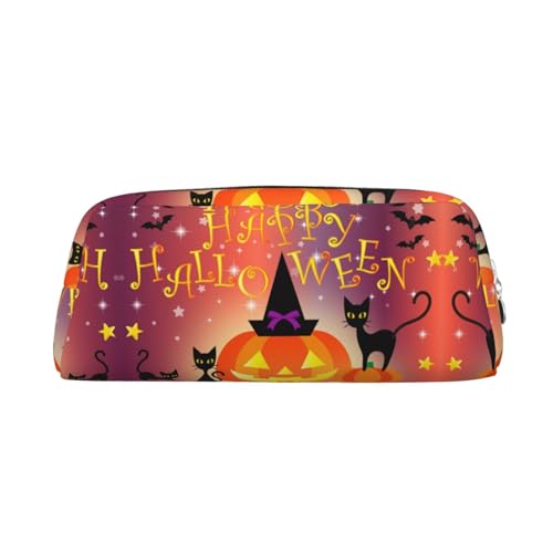 FUFIZU Happy Halloween Day Print Pencil Bag,PVC Unisex Pencil Case Cosmetic Bag Small Jewelry Storage Bag, silber, Einheitsgröße, Kindergepäck von FUFIZU