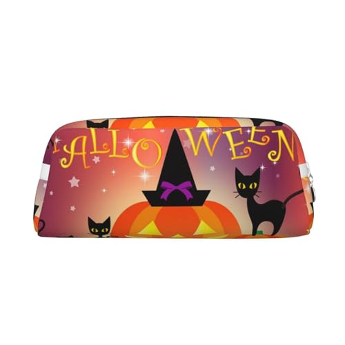 FUFIZU Happy Halloween Day Print Pencil Bag,PVC Unisex Pencil Case Cosmetic Bag Small Jewelry Storage Bag, silber, Einheitsgröße, Kindergepäck von FUFIZU