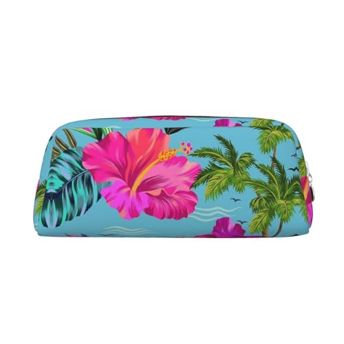 FUFIZU Hello Hawaii Print Bleistift Tasche, PVC Unisex Bleistift Fall Kosmetiktasche Kleine Schmuck Aufbewahrungstasche, silber, Einheitsgröße, Kindergepäck von FUFIZU