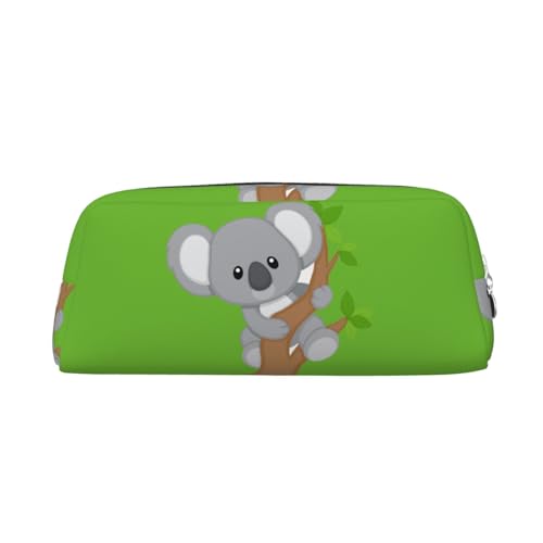 FUFIZU Hugging Tree Koala-Druck-Bleistiftbeutel, PVC, Unisex, Kosmetiktasche, kleine Schmuckaufbewahrungstasche, silber, Einheitsgröße, Kindergepäck von FUFIZU