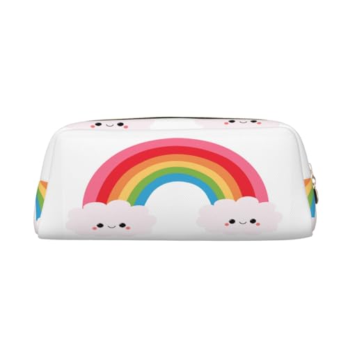 FUFIZU Kleine Regenbogen-Druck-Bleistift-Tasche, PVC-Unisex-Bleistift-Kasten-Kosmetiktasche, kleine Schmuck-Aufbewahrungstasche, gold, Einheitsgröße, Kindergepäck von FUFIZU