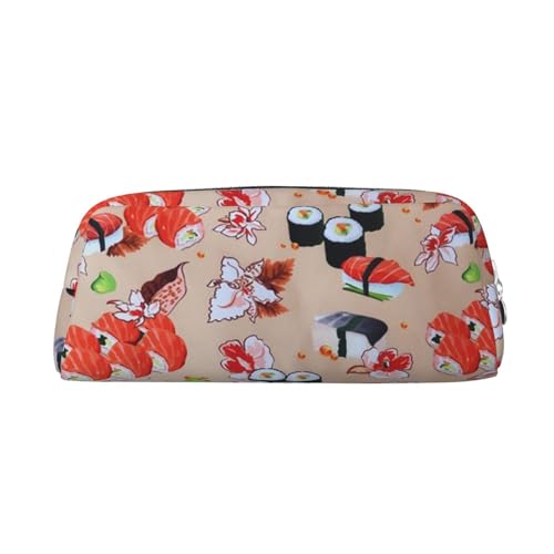 FUFIZU Köstliche Sushi-Druck-Bleistift-Tasche, PVC-Unisex-Bleistift-Kasten-Kosmetiktasche, kleine Schmuck-Aufbewahrungstasche, silber, Einheitsgröße, Kindergepäck von FUFIZU