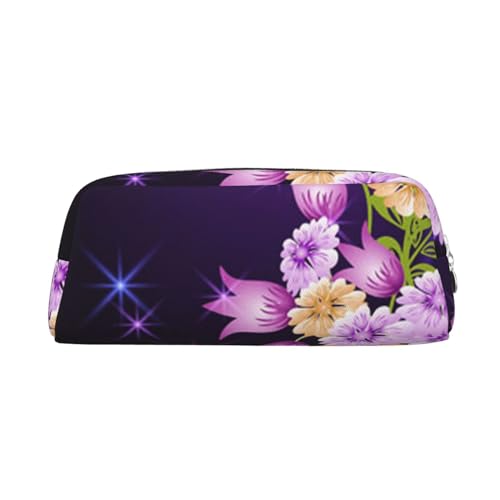 FUFIZU Leichte romantische Blumen-Druck-Bleistift-Tasche, PVC-Unisex-Bleistift-Kasten-Kosmetiktasche, kleine Schmuck-Aufbewahrungstasche, silber, Einheitsgröße, Kindergepäck von FUFIZU