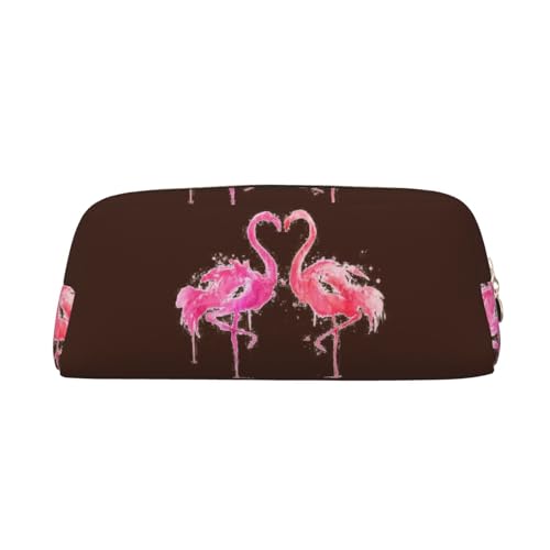 FUFIZU Tinte Flamingos Druck Bleistift Tasche, PVC Unisex Bleistift Fall Kosmetiktasche Kleine Schmuck Aufbewahrungstasche, gold, Einheitsgröße, Kindergepäck von FUFIZU