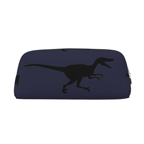 FUFIZU Velociraptor Federmäppchen mit Dinosaurier-Druck, PVC, Unisex, Kosmetiktasche, kleine Schmuckaufbewahrungstasche, gold, Einheitsgröße, Kindergepäck von FUFIZU