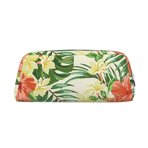 Hojas Tropicales Y Flores Federmäppchen, PVC, Unisex, Federmäppchen, Kosmetiktasche, kleine Schmuckaufbewahrungstasche, silber, Einheitsgröße, Kindergepäck von FUFIZU