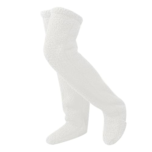 Kuschelsocken Damen Fuzzy Socks Kuschel Socken Overknee Kuschelsocken Plüschwärme Lange Socken Kuschelsocken Beinwärmer für Frauen Männer über Knie hoch Socken Winter von FUFRE