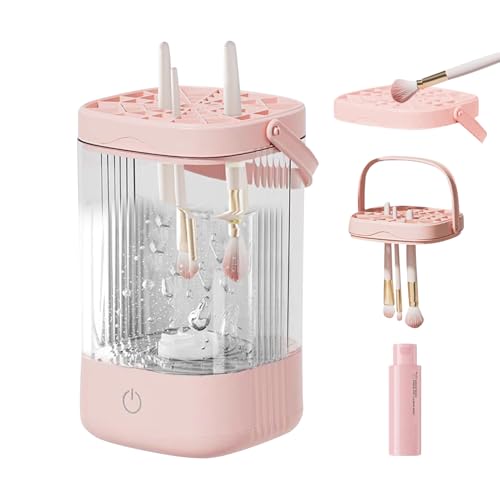 Pinselreiniger Make Up, Tiefenreinig Make Up Pinsel Reiniger elektrisch, 7500 U/min USB Pinsel Reinigungsgerät, tragbar Clean Girl Stuff, für Make-up-Pinseln/Schwamm Powder (B4-mit Waschmittel) von FUFRE