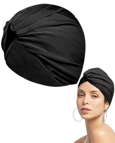 FUGLUS 1pcs Schwimmkappe Damen Turban Badekappe Ohrenschutz Badehaube rutschfest Swimming Cap Retro Schwimmhaube Mädchen Bademütze Elastisch Schwimmmütze Sommer Schwimmkappe Lange Kurze Haare Frauen von FUGLUS