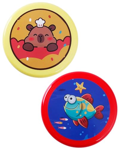 FUGLUS 2 Stück Flying Disks Fliegende Scheiben Kinder Weiche Scheibe Soft Flying Disc Sport Wurfscheibe Sport Spielzeug Kindergarten Park Sport Spiel(Gelb + Rot) von FUGLUS
