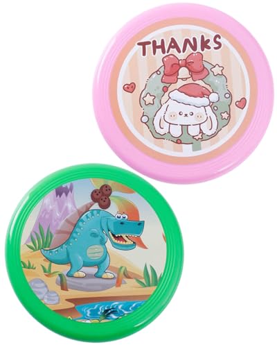 FUGLUS 2 Stück Flying Disks Fliegende Scheiben Kinder Weiche Scheibe Soft Flying Disc Sport Wurfscheibe Sport Spielzeug Kindergarten Park Sport Spiel(Rosa + Grün) von FUGLUS