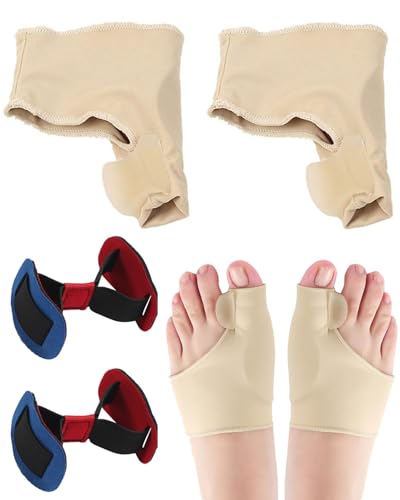 FUGLUS 2 Stück Hallux Valgus Socken mit Silikonpads, Korrektur Bandage und Ballenpolster aus weichem Silikon für Männer und Frauen in Universalgröße Kommt mit elastischem Trainingsband von FUGLUS